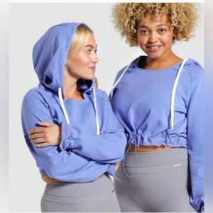 NWT Gymshark Whitney Simmons Beautidul Blue Cropped Hoodie